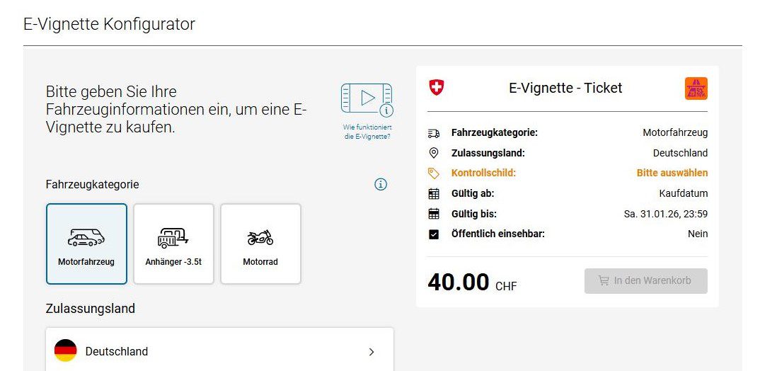 E-Vignette Schweiz Bild 3